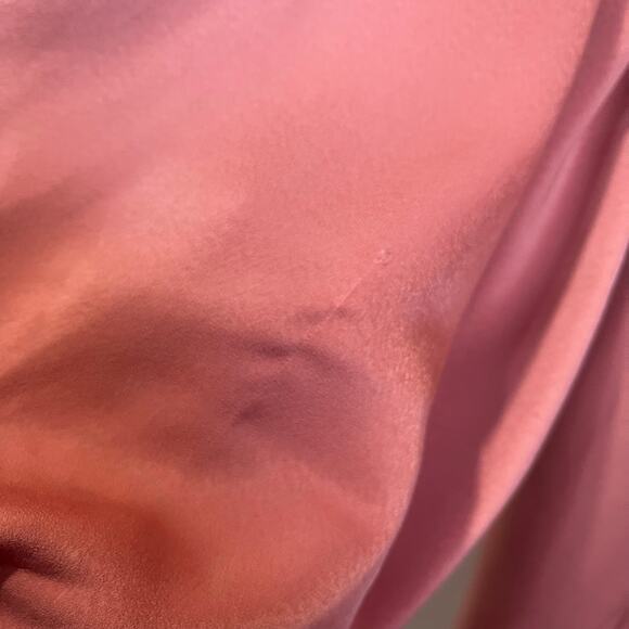 The Post Satin Long Sleeve Mini Dress Lace-Up Back Coquette Pink Party L - Picture 11 of 11